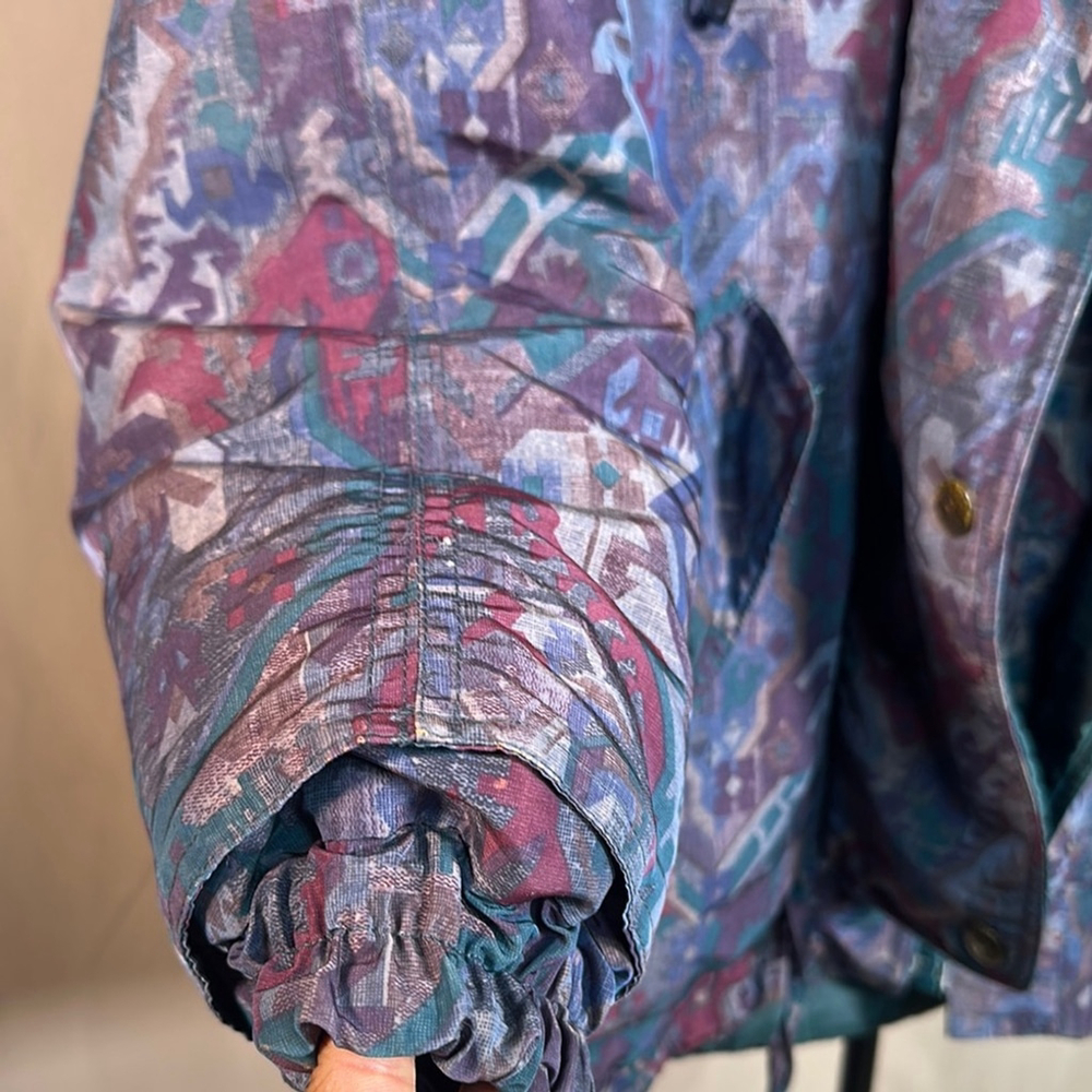 Retro 80s Vibrant Purple and Blue Bomber Jacket for Effortless Style PTP 24 - Picture 10 of 15